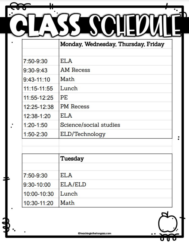 Class Schedule
